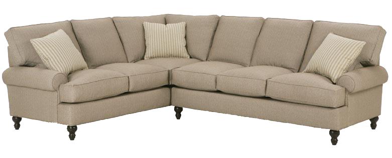 Robin Bruce Cindy Corner Sectional Sofa with Round Arms and Decorative